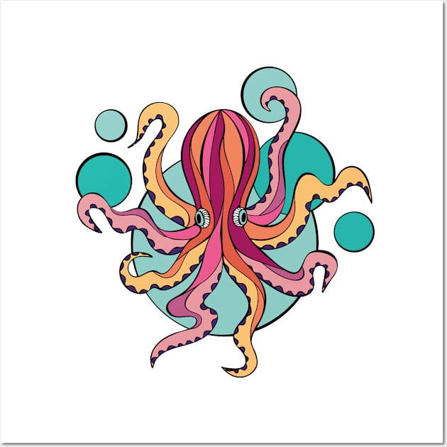 Pink Octopus Wall Art by majoihart